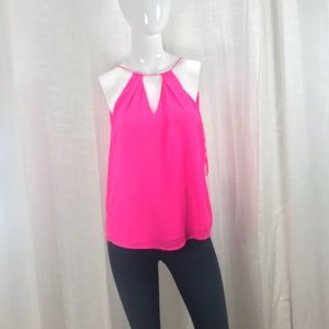 NWOT Keyhole Naked Zebra pink halter Top